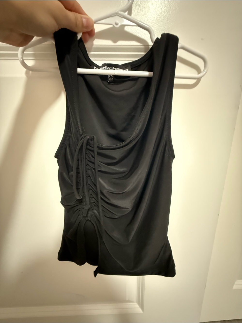 Third Charm (Pacsun) Black Ruched Drawstring Tank Top